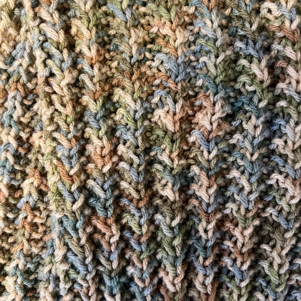 Multicolor Knit Scarf and matching beanie - handmade NEW